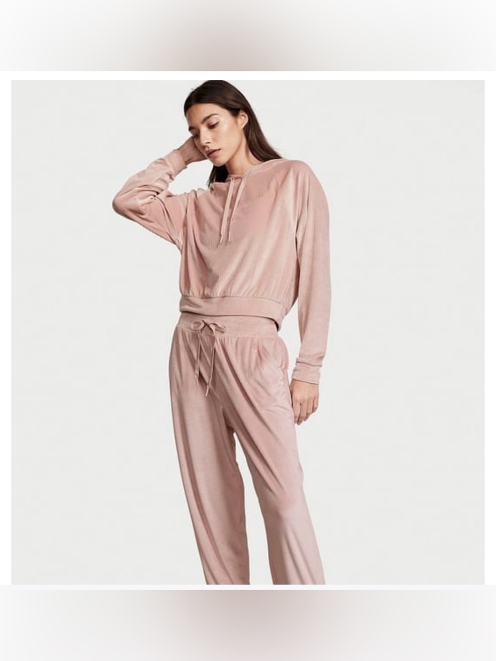 Victoria secret’s Velour Hooded Lounge Set - Dusty Mauve